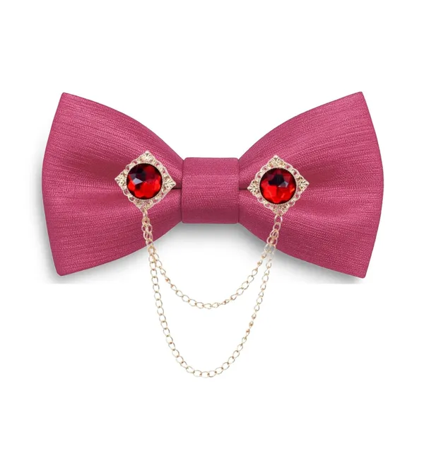 Men's_Premium_Satin_Bow_Tie_with_Royal_Gemstone_Brooch_�_12_Colors_Elegant_Combo_for_Party,_Wedding_&_Formal