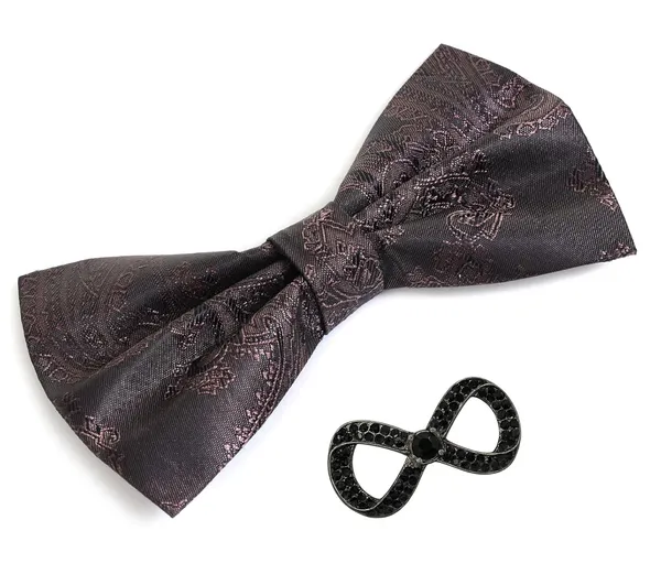 Random_stripe_Men's_Bow_Ties_Pre-Tied_Style_Formal_Satin_Classic_Bowtie_for_jacquard_Self-Design_With_Brooch