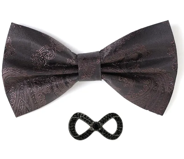 Random_stripe_Men's_Bow_Ties_Pre-Tied_Style_Formal_Satin_Classic_Bowtie_for_jacquard_Self-Design_With_Brooch