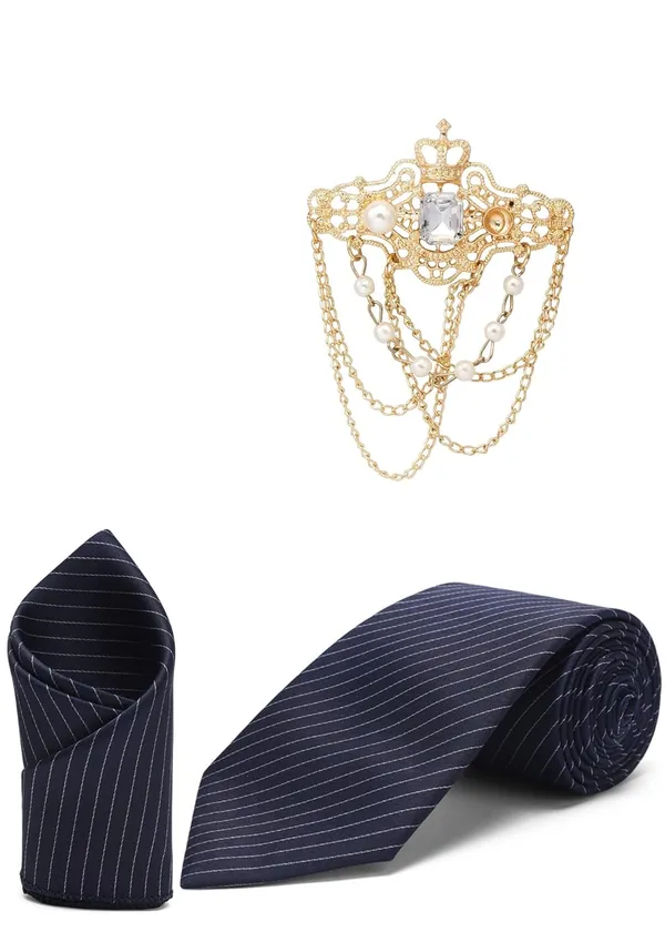 Tie_With_Stylish_Lapel_Brooch_&_Pocket_Square_Formal_Self_Lining_Combo_(3_items_in_the_Box)