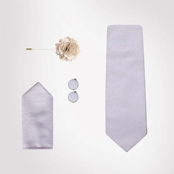 Necktie_Set_For_Men_Complete_Gift_Set_�_Includes_1_Necktie,_1_Pocket_Square,_1_Pair_of_Cufflinks_&_1_Brooch_�_all_in_matching_color.