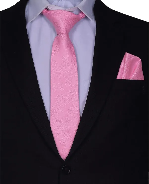 Necktie_With_Stylish_Brooch_&_Pocket_Square_Set_For_Men_(3_Item_in_the_Box)_Jacquard_Self-Design_Fabric