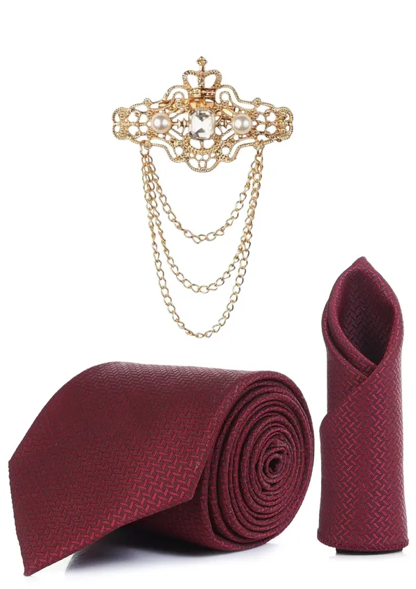 Necktie_For_Men_Complete_Combo_Set_�_Includes_1_stylish_necktie,_1_matching_pocket_square,_and_1_royal_designer