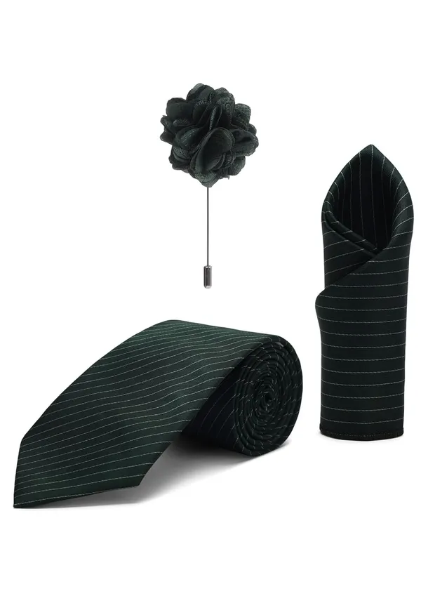 Random_Stripe_Necktie_Set_With_Bow_Tie_Pocket_Square_Lapel_Pin_Flowar_&_Brooch_(Pack_of_5)