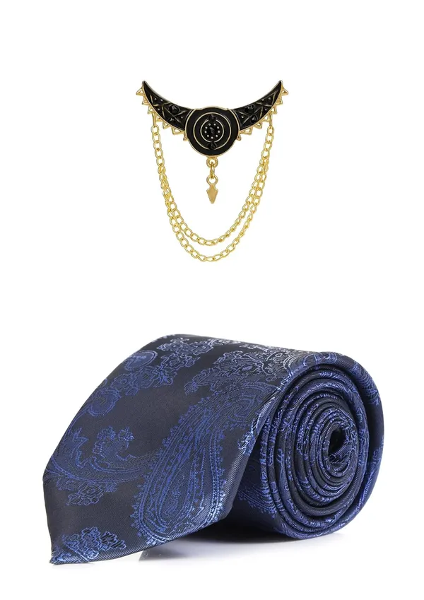 Premium_Men_Necktie_with_Brooch_|_Elegant_Paisley_Design_Silk_Tie_for_Wedding_&_formal_set