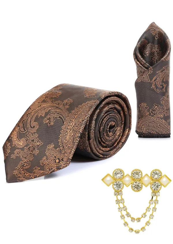 Men_Premium_Necktie,_Pocket_Square_&_Brooch_Combo_16_Colors_Gift_Set