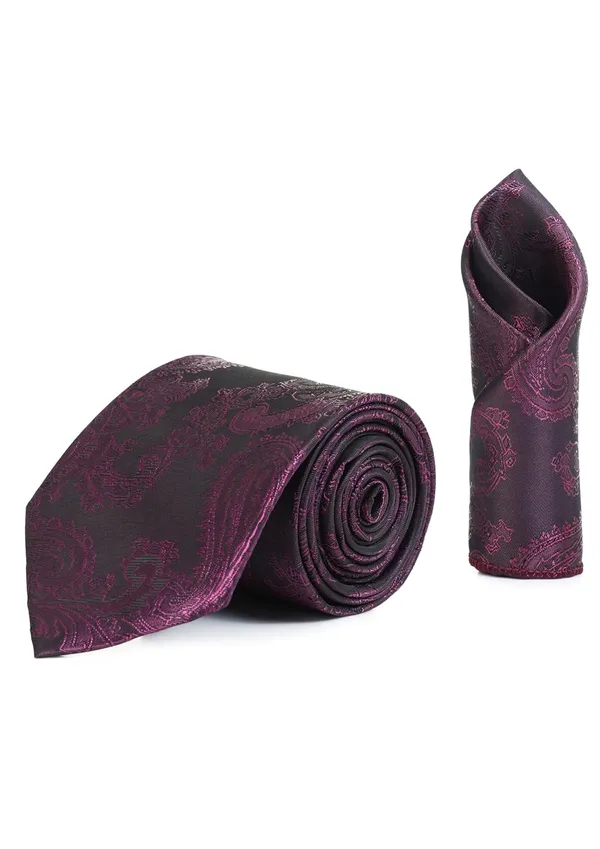 Random_Stripe_Necktie_Set_For_Men_With_Bow_Tie_Lapel_Flowar_&_TiePin_Jacquard_Self-Design_Combo_With_Stylish_Box_Pack_Of_5