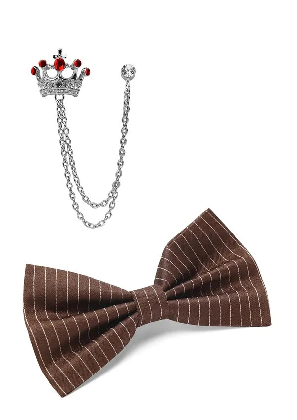 Bow_Tie_For_Men_With_Stylish_Brooch_Double_Chain_Pack_of_2_Self_Lining_Fabric