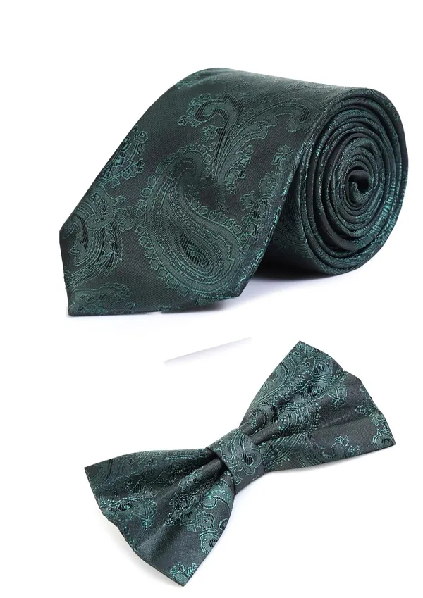13_Colors_Paisley_Design_Men_Necktie_&_Bow_Tie_Combo_Perfect_Combo_Set_�_Includes_1_Necktie_+_1_Bow_Tie,_designed_for_versatile_styling