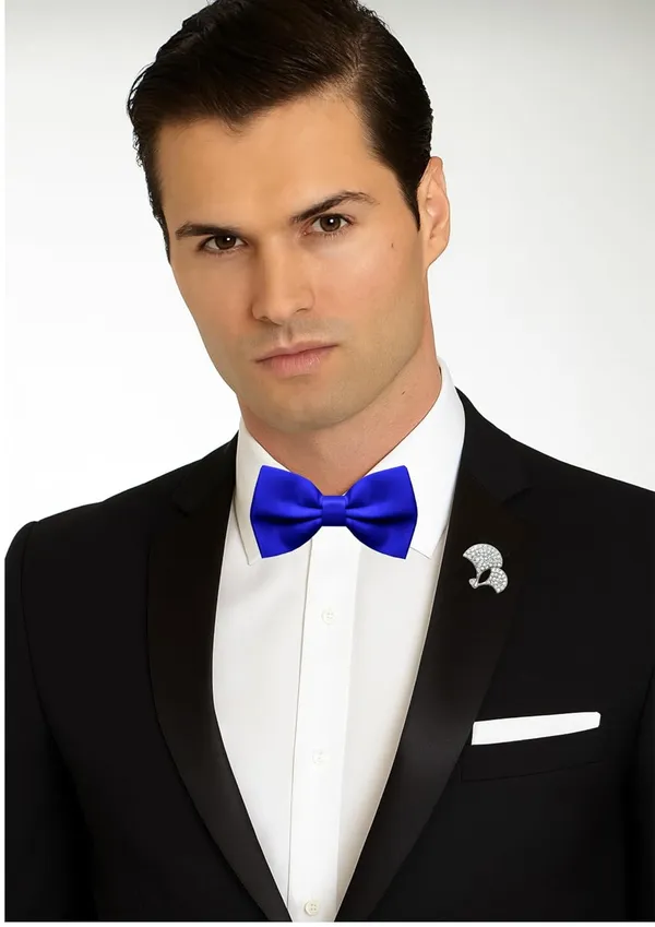 Bow_Tie_For_Men_With_Stylish_Brooch_Plain_Silk_BowTies_Pack_of_2