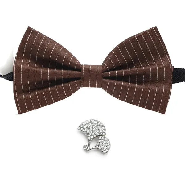 Bow_Tie_With_Stylish_Brooch_For_Men_Self-Lining_Micro_fiber_Febric_Elegant_7_Colors