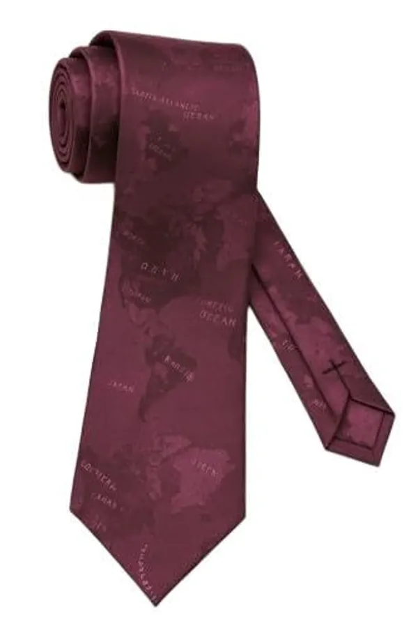 Random_Stripe_Men_Necktie_With_Gifted_Box_World_Map_Self_design_Tie