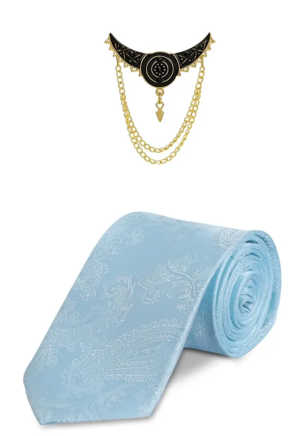 Premium_Men_Necktie_with_Brooch_|_Elegant_Paisley_Design_Silk_Tie_for_Wedding_&_formal_set