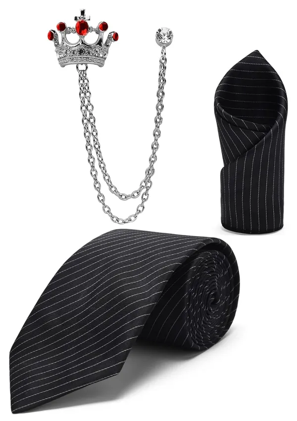 Random_Stripe_Men_Paisley_Self-Lining_Necktie,_Pocket_Square_&_Crown_Brooch_Combo_Set_|_Premium_Satin_Finish_|_Wedding,_Party_&_Formal_Wear_|