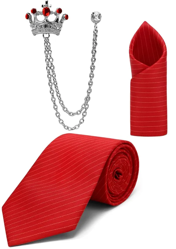 Random_Stripe_Men_Paisley_Self-Lining_Necktie,_Pocket_Square_&_Crown_Brooch_Combo_Set_|_Premium_Satin_Finish_|_Wedding,_Party_&_Formal_Wear_|