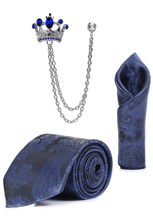 Random_Stripe_Men_Paisley_Necktie,_Pocket_Square_&_Crown_Brooch_Combo_Set_|_Premium_Satin_Finish_|_Wedding,_Party_&_Formal_Wear_|_16_Colors