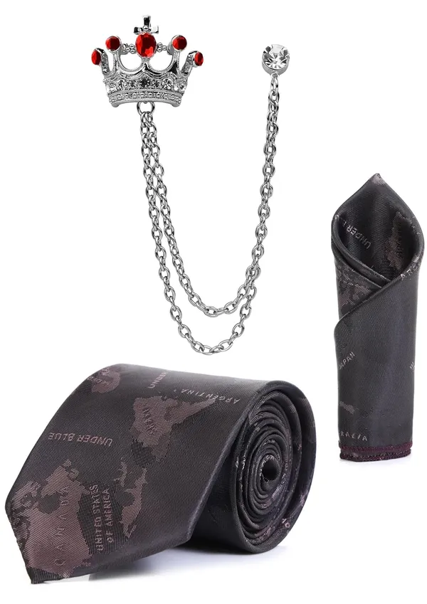 Random_Stripe_Men_Printed_Necktie,_Pocket_Square_&_Crown_Brooch_Combo_Set_|_Premium_Satin_Finish_|_Wedding,_Party_&_Formal_Wear_|_12_Colors_Available