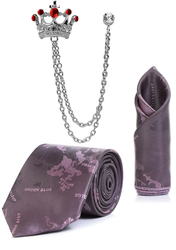Random_Stripe_Men_Printed_Necktie,_Pocket_Square_&_Crown_Brooch_Combo_Set_|_Premium_Satin_Finish_|_Wedding,_Party_&_Formal_Wear_|_12_Colors_Available