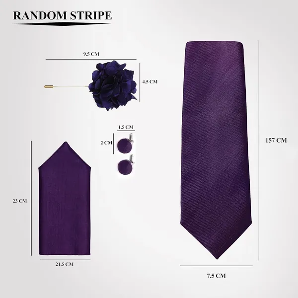 Necktie_Set_For_Men_Complete_Gift_Set_�_Includes_1_Necktie,_1_Pocket_Square,_1_Pair_of_Cufflinks_&_1_Brooch_�_all_in_matching_color.