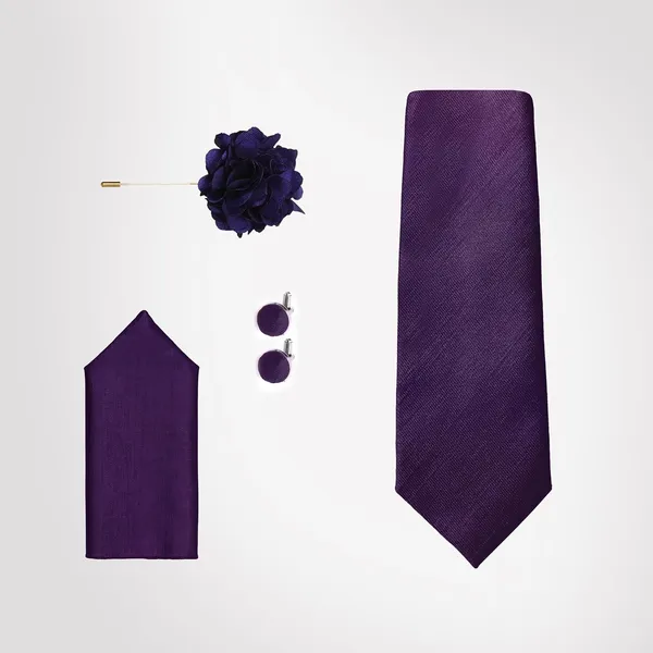 Necktie_Set_For_Men_Complete_Gift_Set_�_Includes_1_Necktie,_1_Pocket_Square,_1_Pair_of_Cufflinks_&_1_Brooch_�_all_in_matching_color.