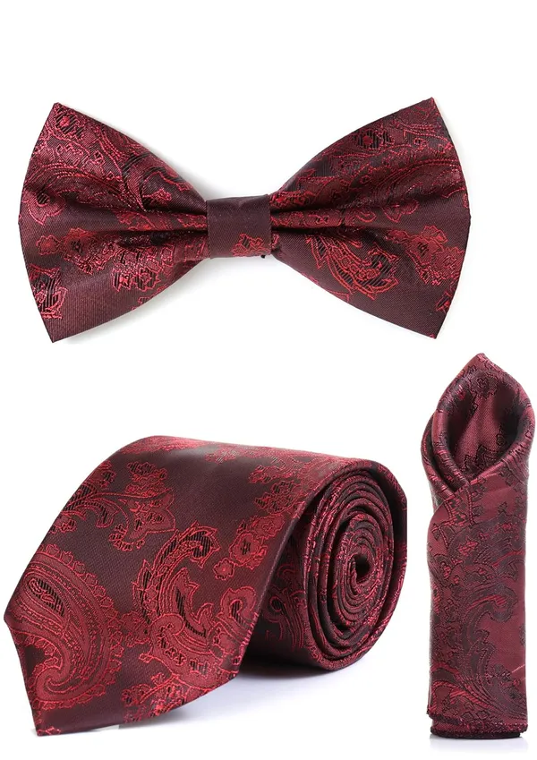 Men_Paisley_Necktie,_Bow_Tie_&_Pocket_Square_Set_�_13_Colors_Stylish_Paisley_Pattern_�_Classic_paisley_design_adds_luxury