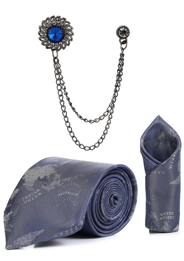 Men_Necktie_Set_With_Pocket_Square_&_Double_Chain_Stylish_Brooch_(Pack_of_3)_Formal_Combo