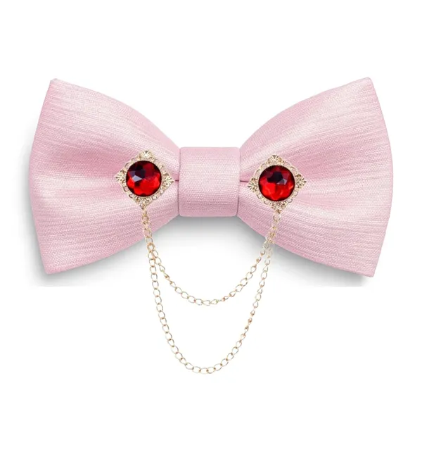 Men's_Premium_Satin_Bow_Tie_with_Royal_Gemstone_Brooch_�_12_Colors_Elegant_Combo_for_Party,_Wedding_&_Formal