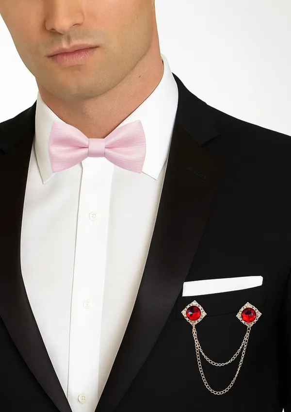 Men's_Premium_Satin_Bow_Tie_with_Royal_Gemstone_Brooch_�_12_Colors_Elegant_Combo_for_Party,_Wedding_&_Formal