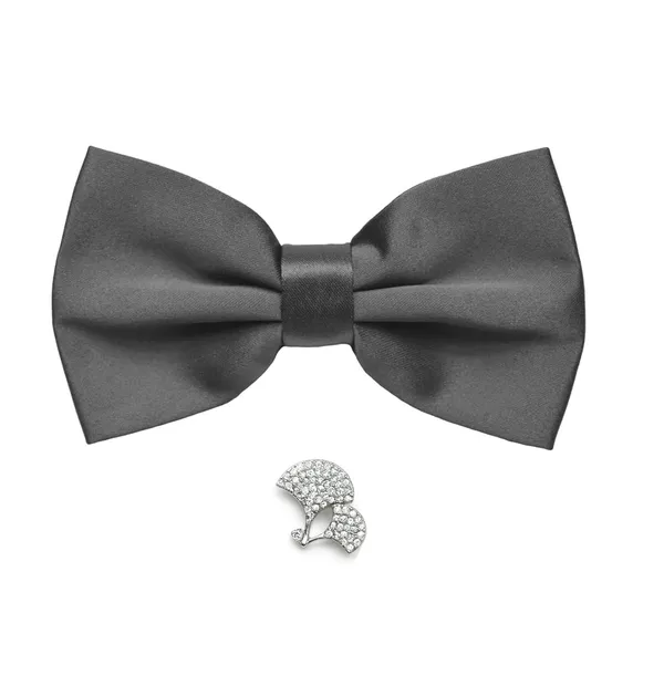Bow_Tie_For_Men_With_Stylish_Brooch_Plain_Silk_BowTies_Pack_of_2
