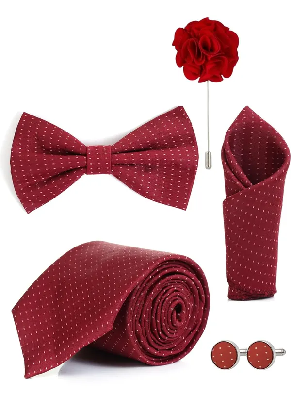 Random_Stripe_Necktie_Gift_Set_Tie,_Bow_Tie,_Pocket_Square,_Lapel_Pin_&_Cufflinks_Formal_Wear_Accessories_(Available_in_9_Colors)