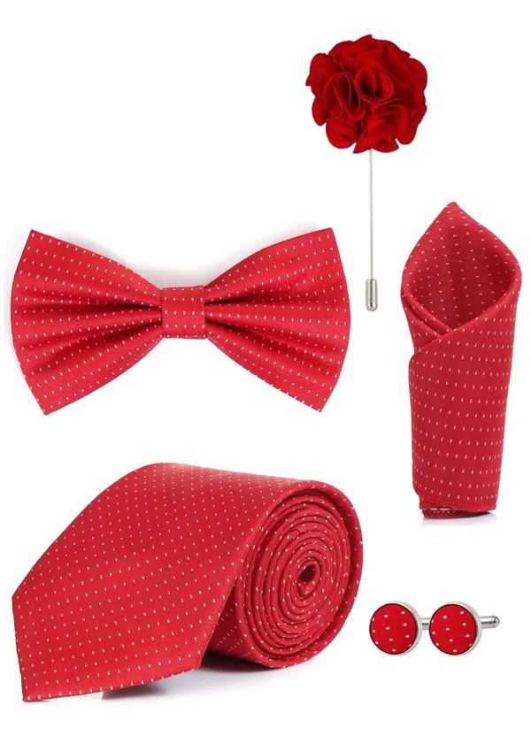 Random_Stripe_Necktie_Gift_Set_Tie,_Bow_Tie,_Pocket_Square,_Lapel_Pin_&_Cufflinks_Formal_Wear_Accessories_(Available_in_9_Colors)