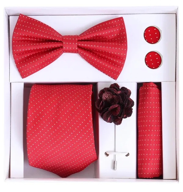 Random_Stripe_Necktie_Gift_Set_Tie,_Bow_Tie,_Pocket_Square,_Lapel_Pin_&_Cufflinks_Formal_Wear_Accessories_(Available_in_9_Colors)