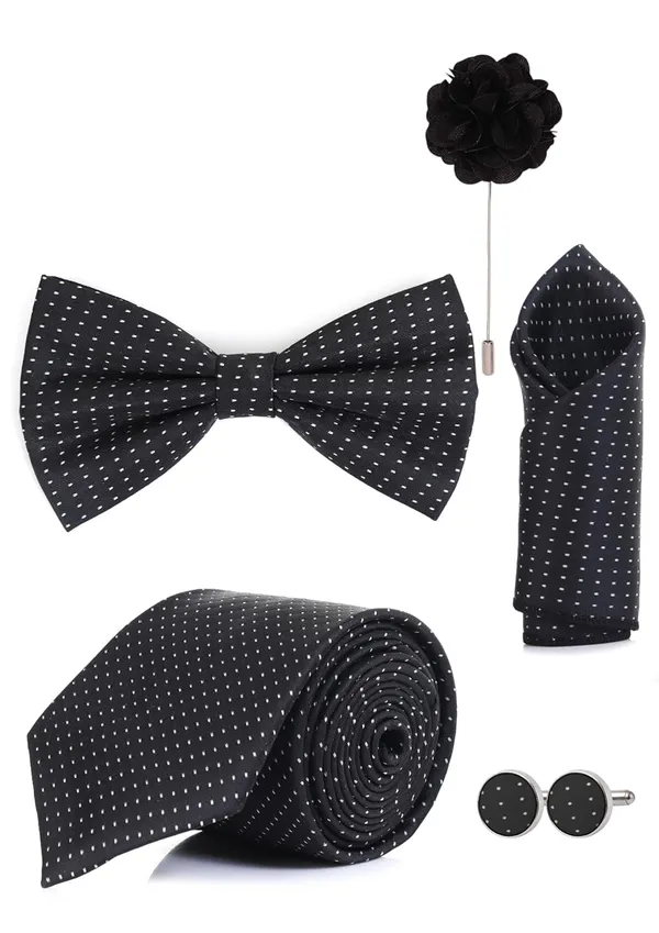 Random_Stripe_Necktie_Gift_Set_Tie,_Bow_Tie,_Pocket_Square,_Lapel_Pin_&_Cufflinks_Formal_Wear_Accessories_(Available_in_9_Colors)