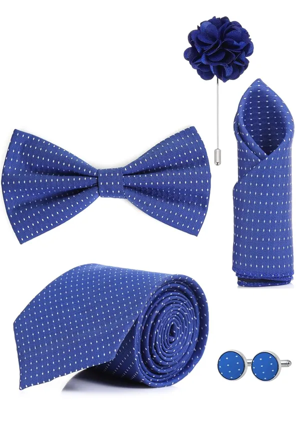 Random_Stripe_Necktie_Gift_Set_Tie,_Bow_Tie,_Pocket_Square,_Lapel_Pin_&_Cufflinks_Formal_Wear_Accessories_(Available_in_9_Colors)