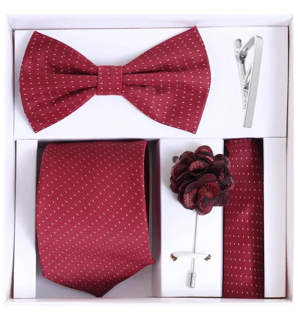 Random_Stripe_Men_5-in-1_Combo_Set_Necktie,_Bow_Tie,_Pocket_Square,_Brooch_&_Tie_Clip_Premium_Formal_Accessories_Gift_Set_(9_Colors)