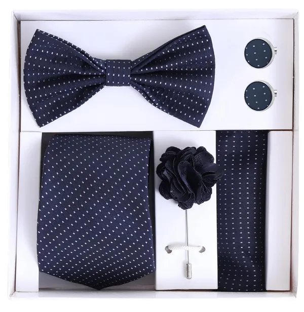 Random_Stripe_Necktie_Gift_Set_Tie,_Bow_Tie,_Pocket_Square,_Lapel_Pin_&_Cufflinks_Formal_Wear_Accessories_(Available_in_9_Colors)