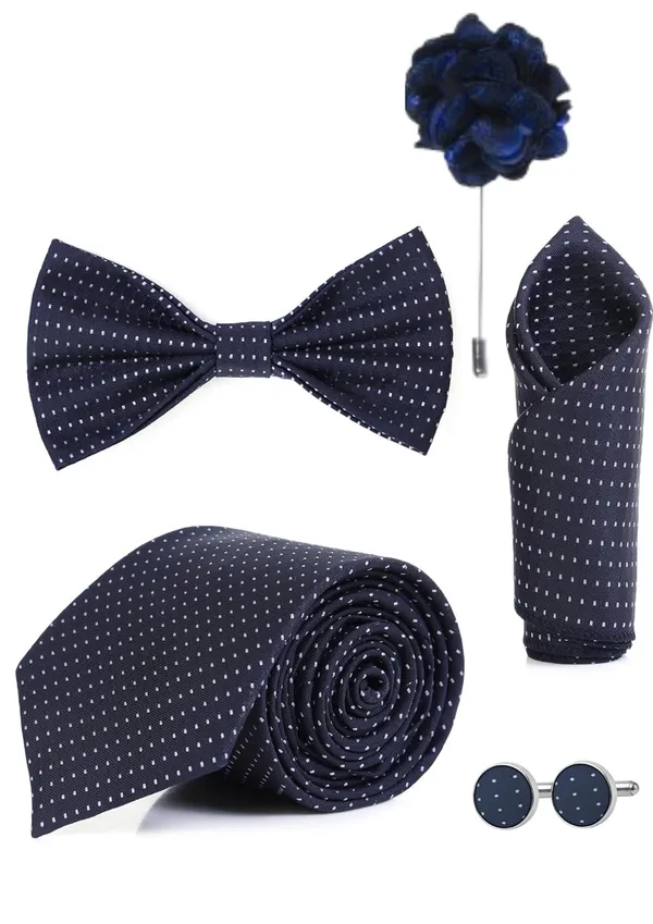 Random_Stripe_Necktie_Gift_Set_Tie,_Bow_Tie,_Pocket_Square,_Lapel_Pin_&_Cufflinks_Formal_Wear_Accessories_(Available_in_9_Colors)