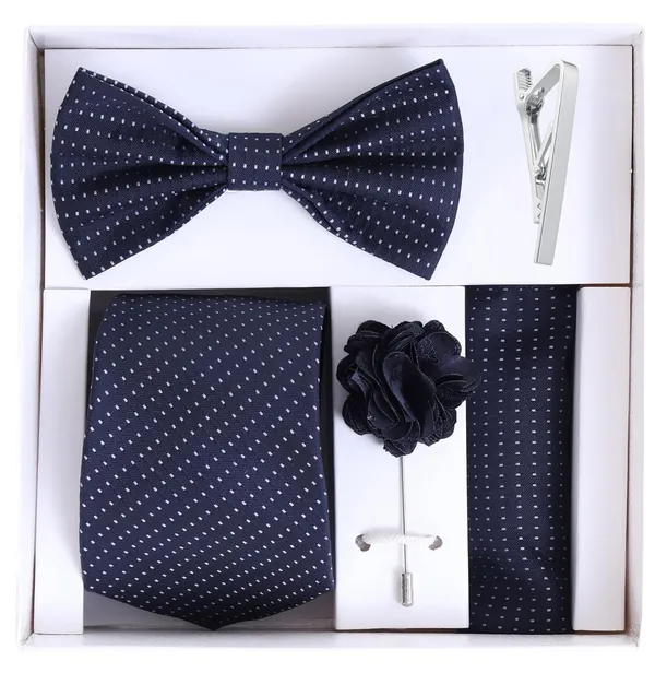 Random_Stripe_Men_5-in-1_Combo_Set_Necktie,_Bow_Tie,_Pocket_Square,_Brooch_&_Tie_Clip_Premium_Formal_Accessories_Gift_Set_(9_Colors)