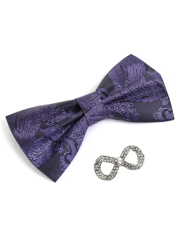 Random_Stripe_Men's_Bow_Ties_Pre-Tied_Style_Formal_Satin_Classic_Bowtie_for_Jacquard_with_Brooch