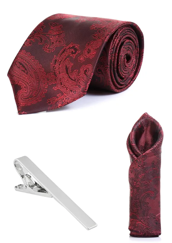 Necktie_With_Pocket_Square_&_TiePin_Silver_Plated_Jacquard_Self-Design_Stylish_Combo_Set_Available_in_16_Elegant_Colors