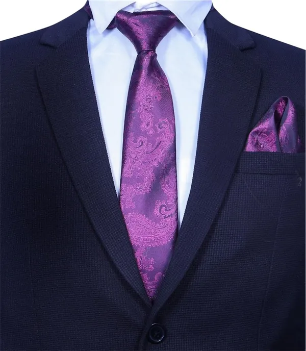 Necktie_With_Stylish_Brooch_&_Pocket_Square_Set_For_Men_(3_Item_in_the_Box)_Jacquard_Self-Design_Fabric