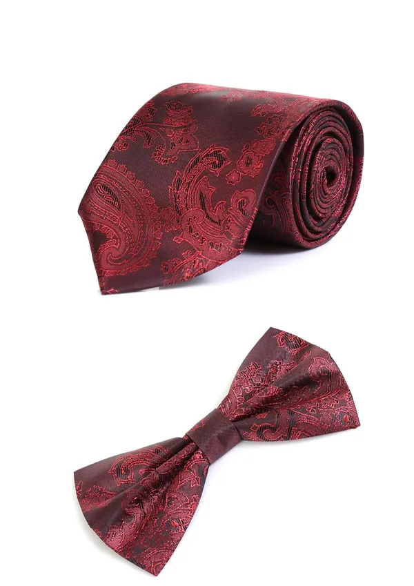 13_Colors_Paisley_Design_Men_Necktie_&_Bow_Tie_Combo_Perfect_Combo_Set_�_Includes_1_Necktie_+_1_Bow_Tie,_designed_for_versatile_styling