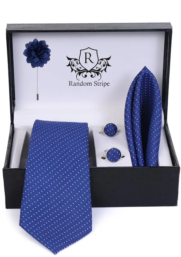 Random_Stripe_Premium_Necktie_Gift_Set_for_Men_Tie,_Pocket_Square,_Cufflinks_&_Brooch_Formal_Wear_(9_Colors)