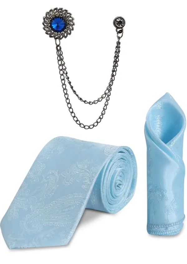 Men_Premium_Tie,_Pocket_Square_&_Brooch_Set_�_Formal,_Jacquard_Self-Design_Available_in_16_Colors