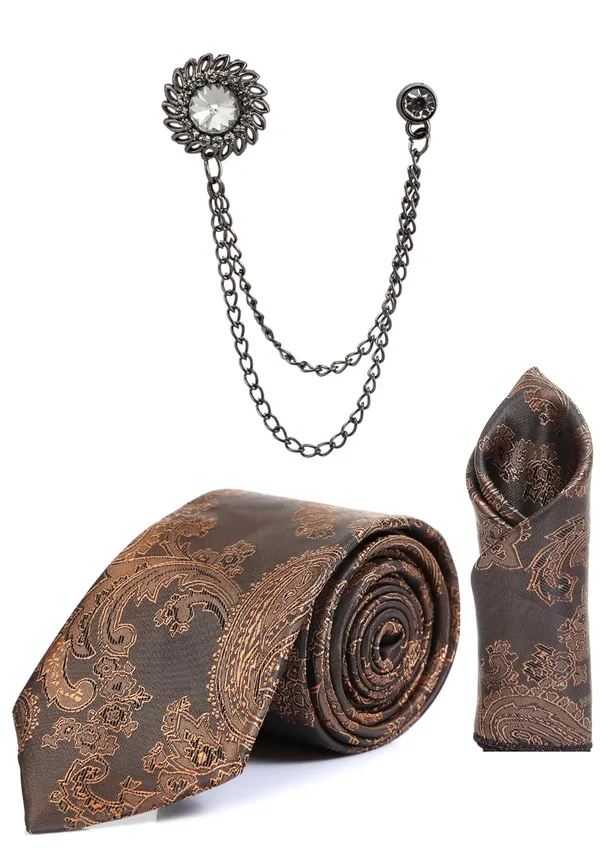 Men_Premium_Tie,_Pocket_Square_&_Brooch_Set_�_Formal,_Jacquard_Self-Design_Available_in_16_Colors