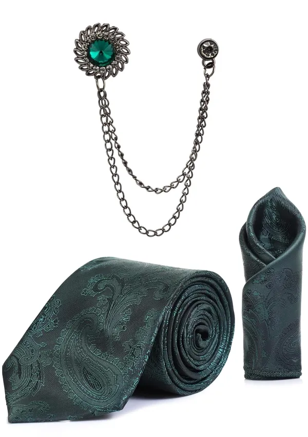 Men_Premium_Tie,_Pocket_Square_&_Brooch_Set_�_Formal,_Jacquard_Self-Design_Available_in_16_Colors