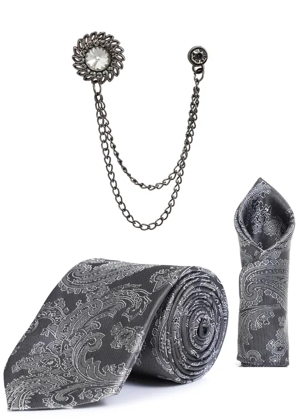 Men_Premium_Tie,_Pocket_Square_&_Brooch_Set_�_Formal,_Jacquard_Self-Design_Available_in_16_Colors