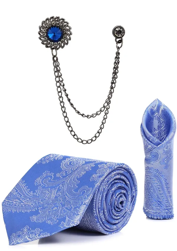 Men_Premium_Tie,_Pocket_Square_&_Brooch_Set_�_Formal,_Jacquard_Self-Design_Available_in_16_Colors