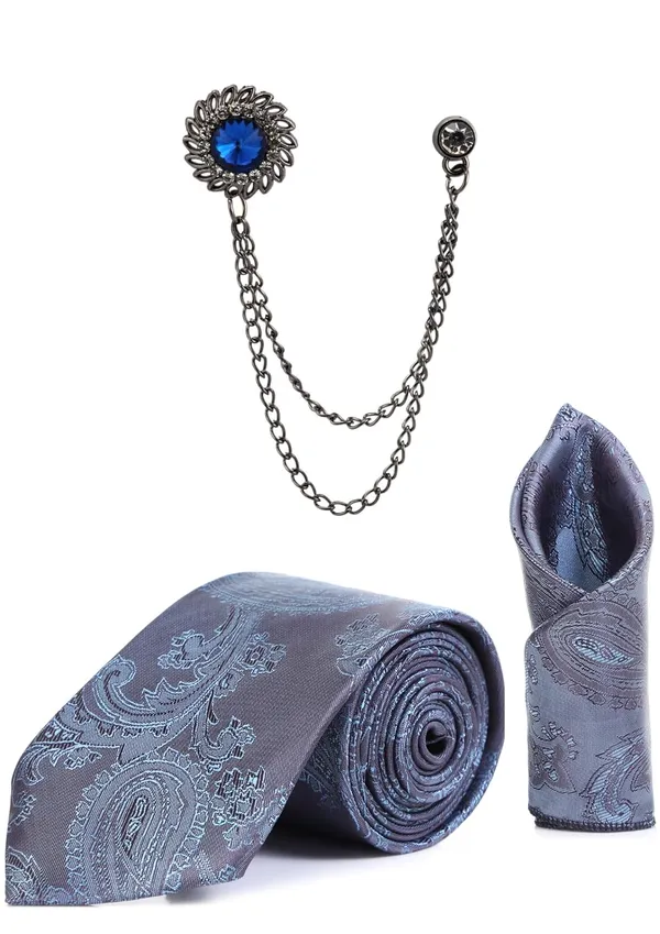 Men_Premium_Tie,_Pocket_Square_&_Brooch_Set_�_Formal,_Jacquard_Self-Design_Available_in_16_Colors