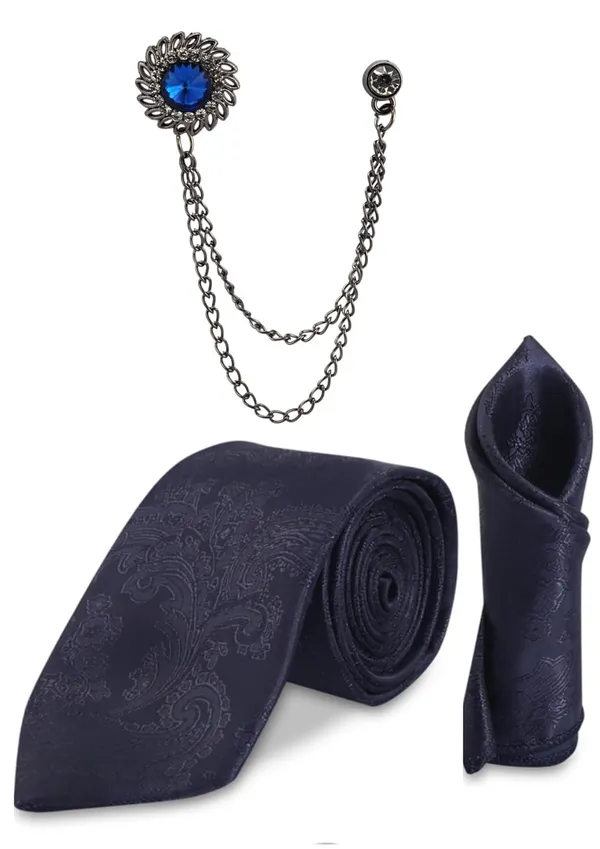 Men_Premium_Tie,_Pocket_Square_&_Brooch_Set_�_Formal,_Jacquard_Self-Design_Available_in_16_Colors